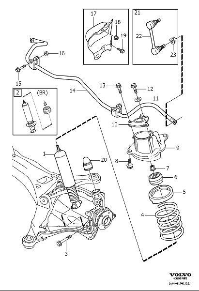 2005 Volvo V70 XC Suspension Stabilizer Bar Rear Four C 2005