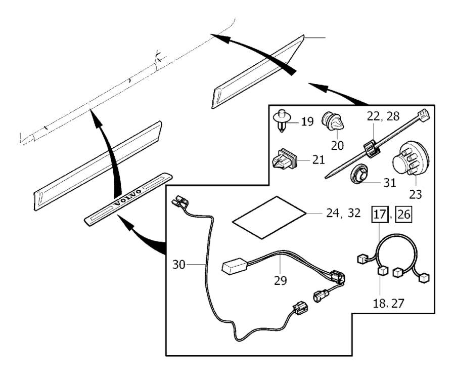 Volvo Xc90 Door Sill Plate Insert Sill Moulding Trim