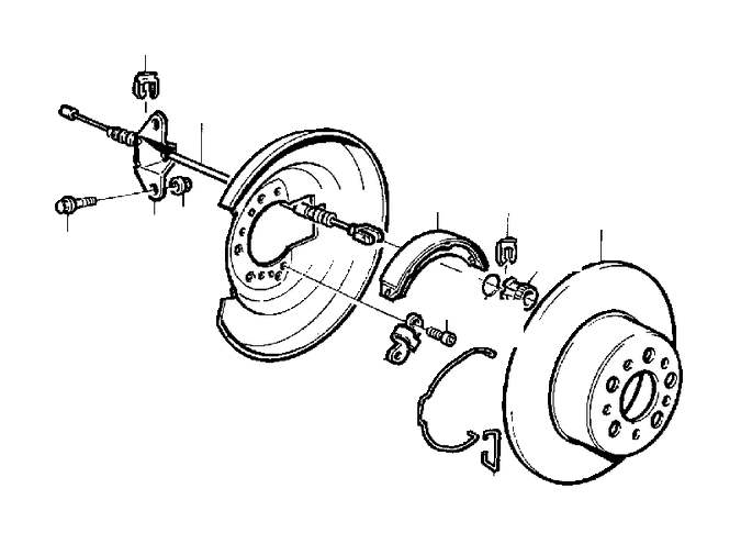 1998 Volvo S90 Parking Brake Shoe. BRAKE SHOE KIT - 31262621 - Genuine ...