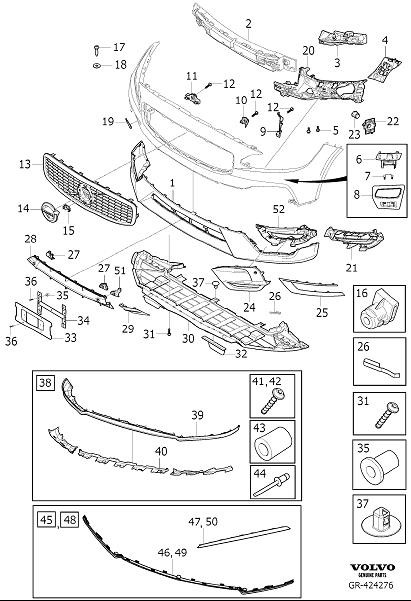 31383514 - Grille (Right, Front). Bumper, Body Parts. R Design. EXC R ...