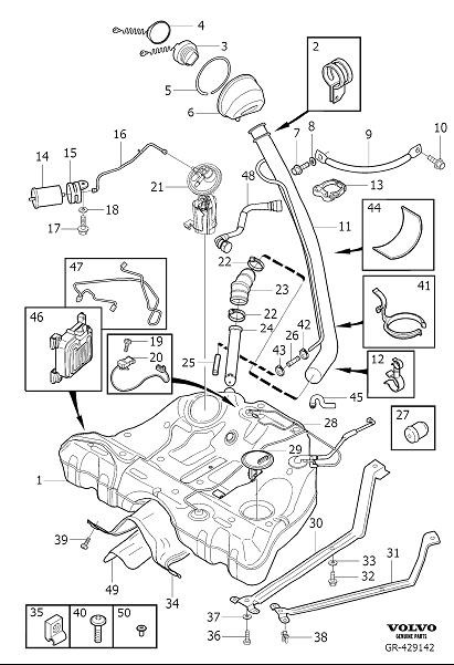 2001 Volvo V70 Hose. Tank, Connecting, Code - 9141423 - Genuine Volvo Part