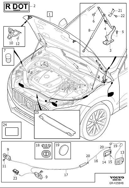 31457172 - Hood Catch Control. Engine Bonnet with Fittings. Handle