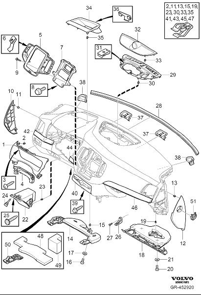 2017 Volvo XC90 Instrument Panel Bezel. FRAME. Frame. Dashboard Body ...