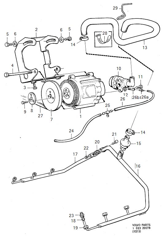 1975 Volvo Fitting Nut. Forced Air Injection. Pulse Air System -1977 ...