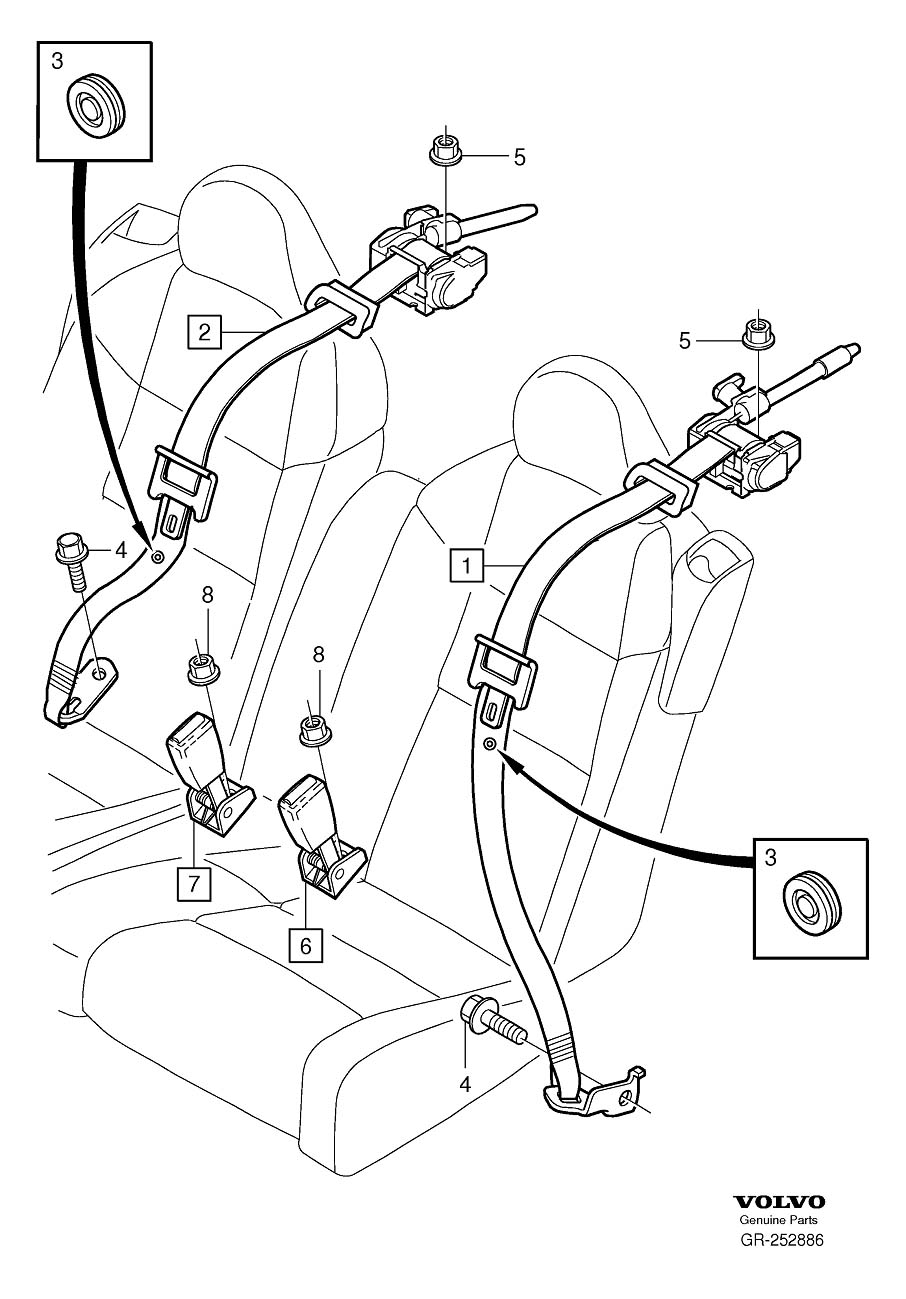 9194744-seat-belt-buckle-button-stop-rear-exc-front-genuine-volvo-part