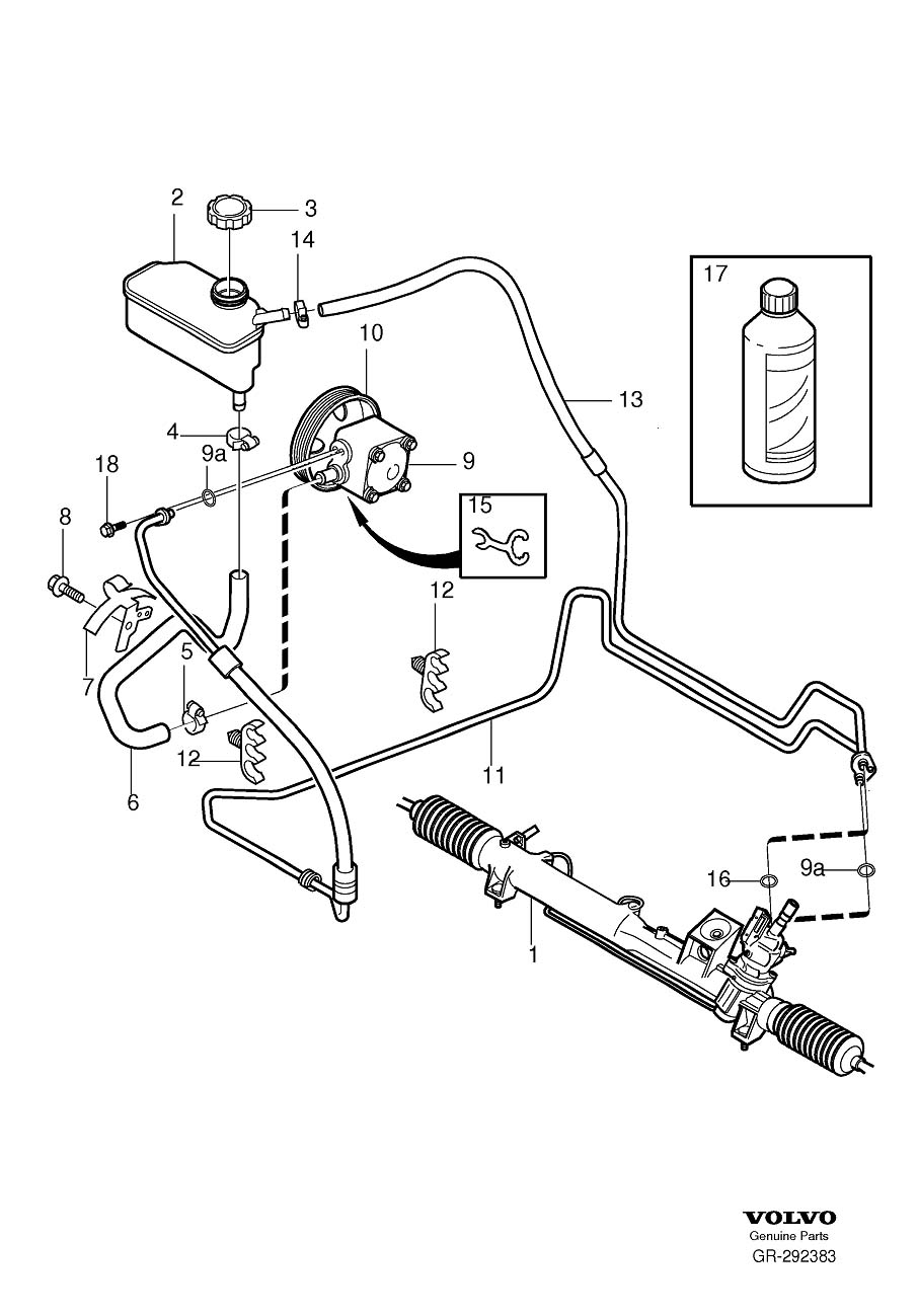 2005 Volvo V70 Pressure Hose. Power Steering. Pump, Servo Steering. R ...