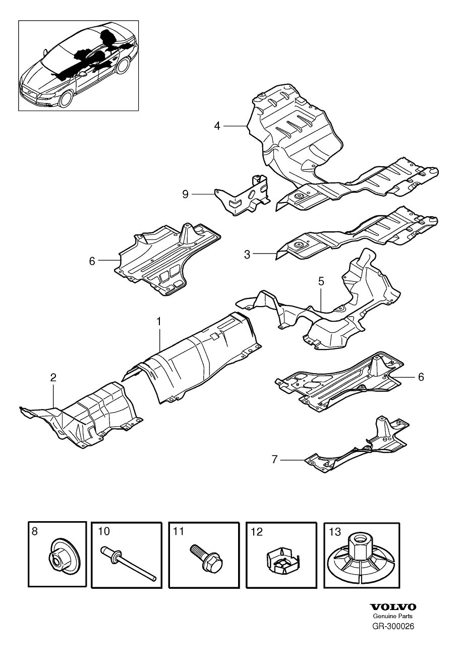 2003 Volvo Protecting Plate. Heat Shields. (Right). CH 19467. CH 2007 ...