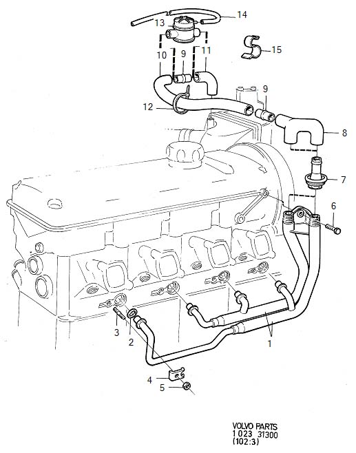 1981 Volvo 240 Clamp. B17, B19, B21, B23. B200, B230. Crankcase ...