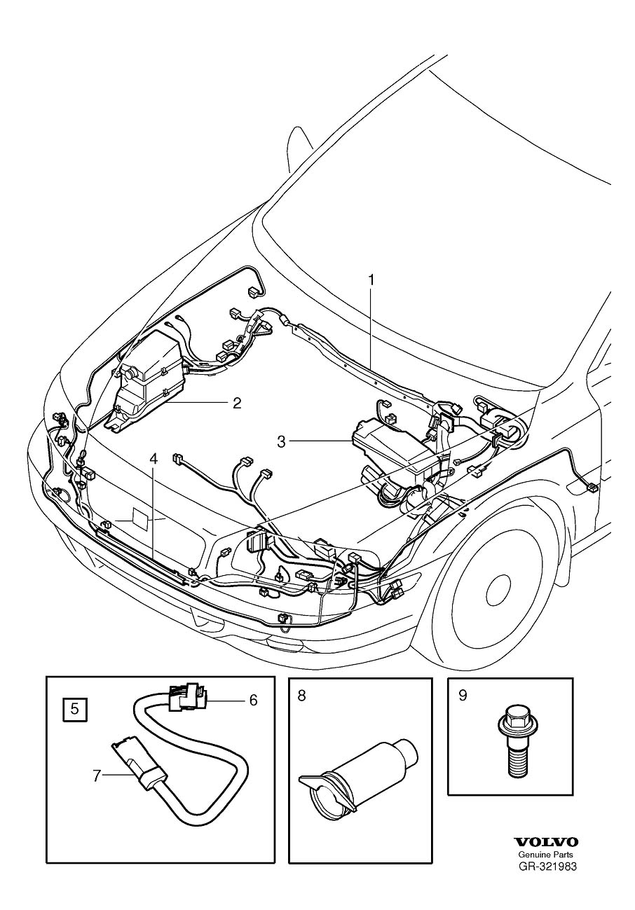 Volvo V70 Engine Compartment Diagram