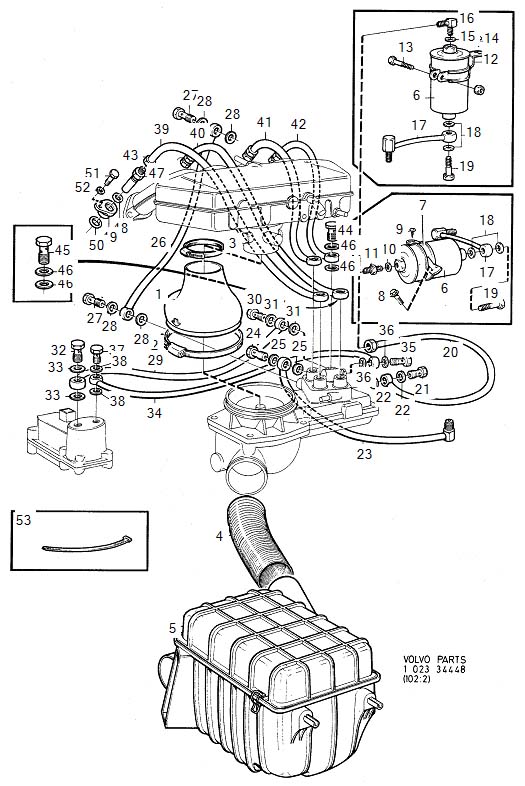 1993 Volvo Pressure Hose. Injector with Engine Fuel Pipes and Fuel ...