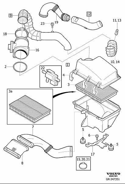 1976 Volvo Nipple. Air, Cleaner, Filter - 8653644 - Genuine Volvo Part