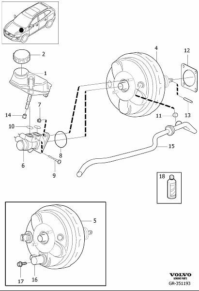 31302606 - Pin. Brake, Master, Cylinder - Genuine Volvo Part