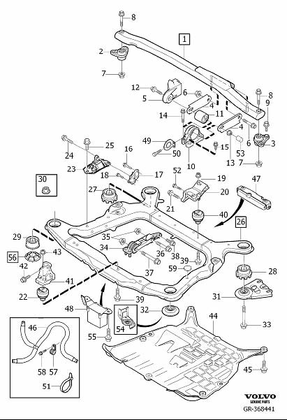 30776354 - Engine Mounting. Diesel. (Upper). D5244T. D5244T/T2. D5244T3 ...