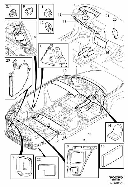 9182554 - Clip. Cabin. Insulating Mats. Insulation Engine Compartment ...