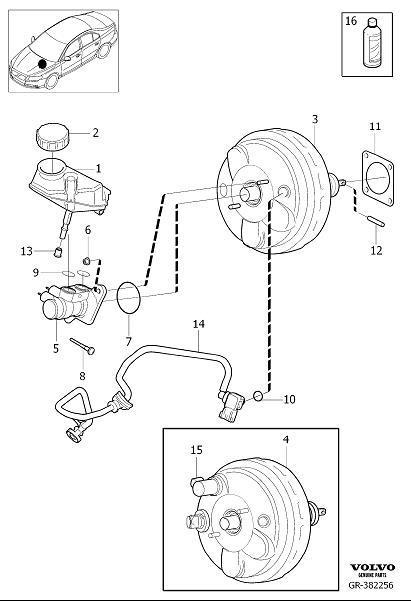 2016 Volvo V60 Brake Master Cylinder. BRAKE CYLINDER, EX - 36012511 ...