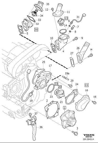 volvo d13 coolant thermostat replacement