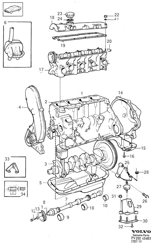 1273946 - Engine Pad. B19. B200, B230. Engine with Fittings. Without