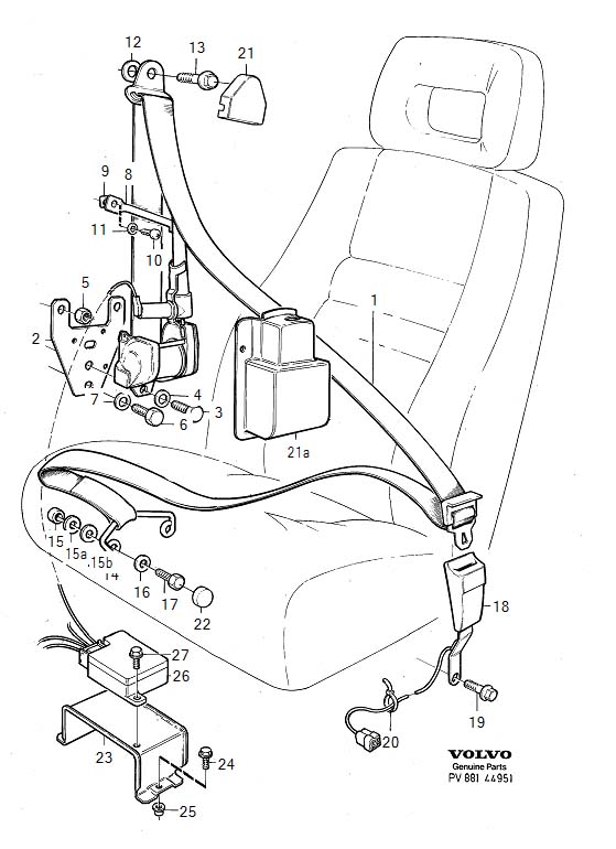 1988 Volvo Screw. Seat, Interior, Belt - 1331470 - Genuine Volvo Part