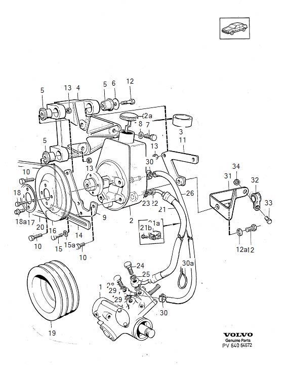 Volvo 240 Cam. P.S. Servo Equipment. 1 PCS 1272461 3. 1 PCS 1359900 6