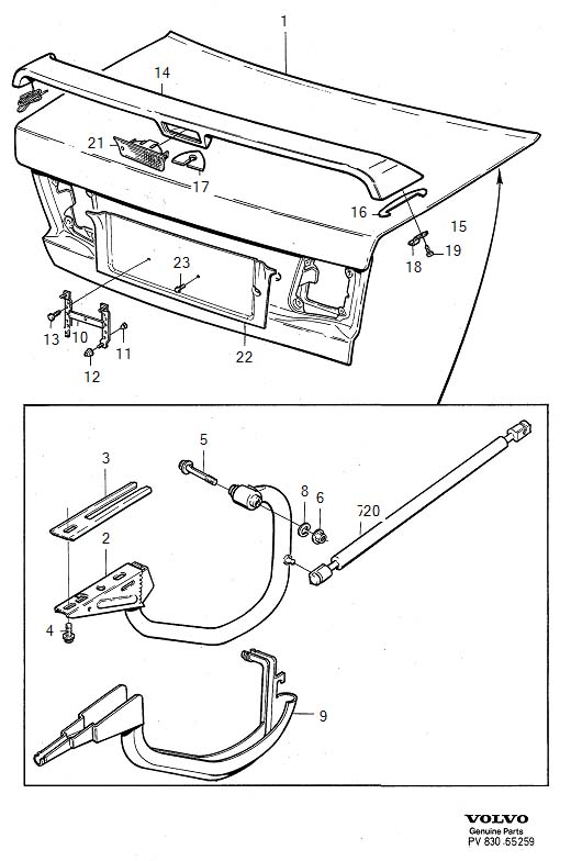 1998 Volvo S90 Deck Lid Lift Support. GAS SPRING. 4DRS - 3529925 ...