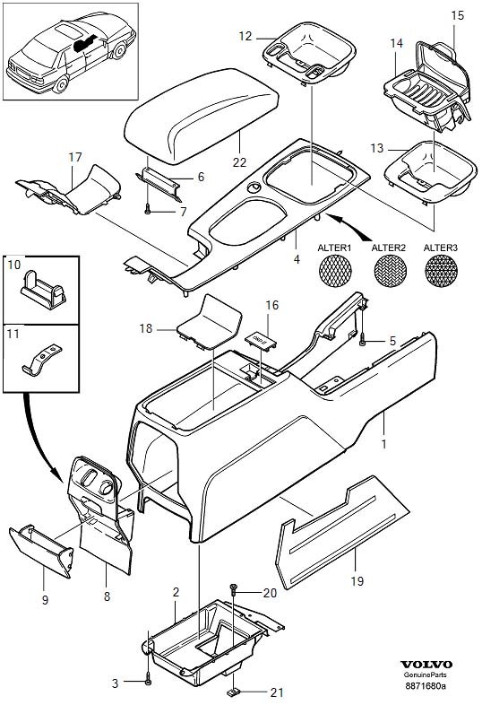 9192844 - Cover Panel. Center Console. Plastics. Tunnel Console ...