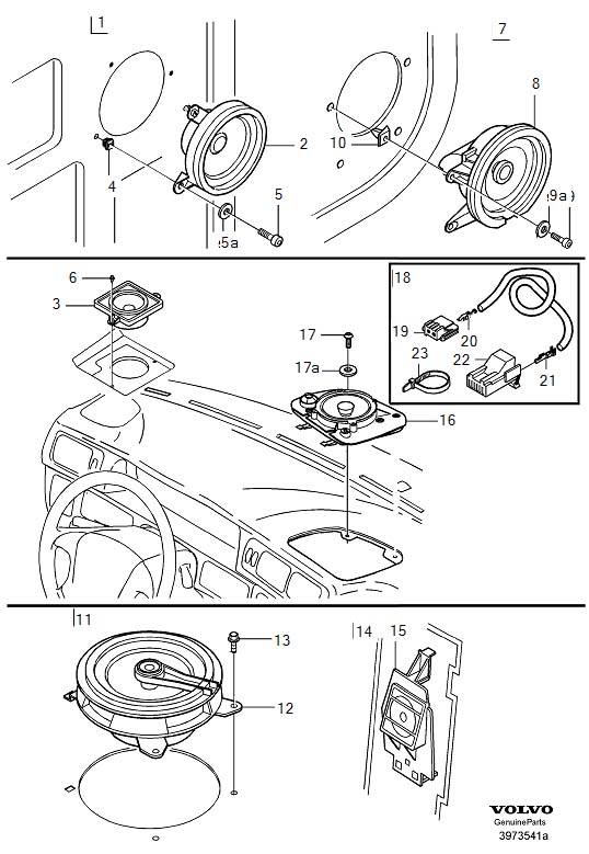 Volvo S70 Speaker. LOUDSPEAKER. CH 427239. CH 502863. L.H.D. R.H.D. S60. S70, V70 8633574