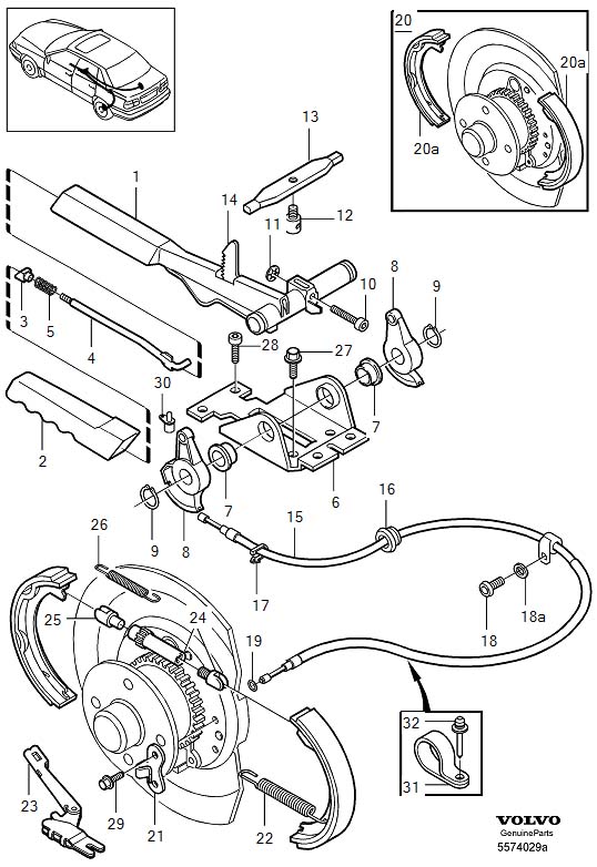 2000 Volvo C70 Parking Brake Spring. RETURN SPRING - 3546028 - Genuine