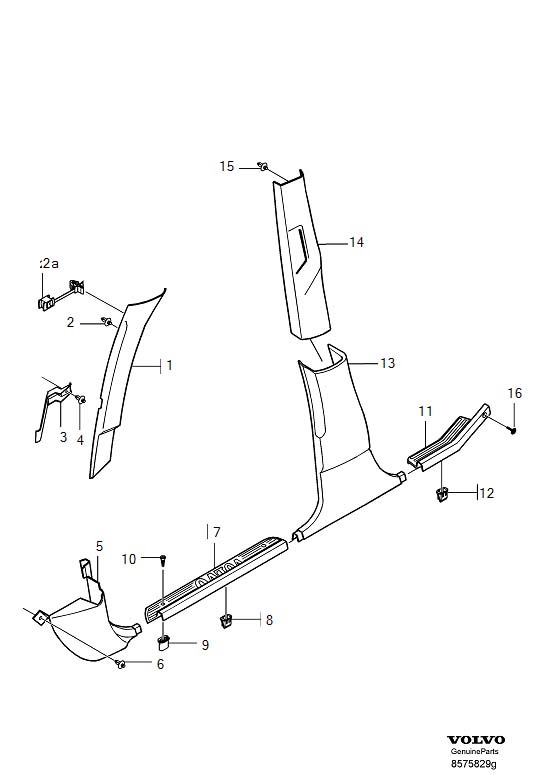 2001 Volvo S40 Clip. CODE, Interior, Trim - 9132876 - Genuine Volvo Part