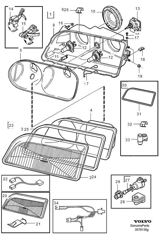 2016 Volvo Headlight Lens (Right). LENS, RIGHT - 30623726 - Genuine ...